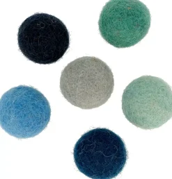 Set 12 Pompones De Lana Afieltrada Azules Artemio 2,5cm