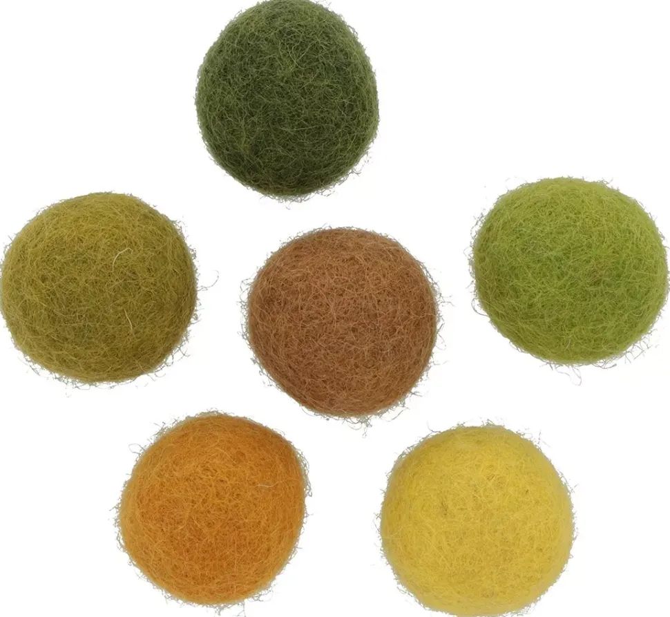 Set 12 Pompones De Lana Afieltrada Verdes Artemio 2,5cm