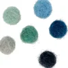 Set 60 Pompones De Lana Afieltrada Azules Artemio 1cm