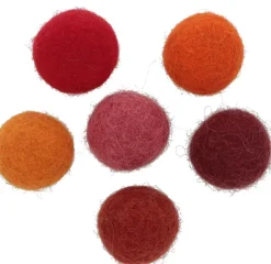 Set 12 Pompones De Lana Afieltrada Rojos Artemio 2,5cm