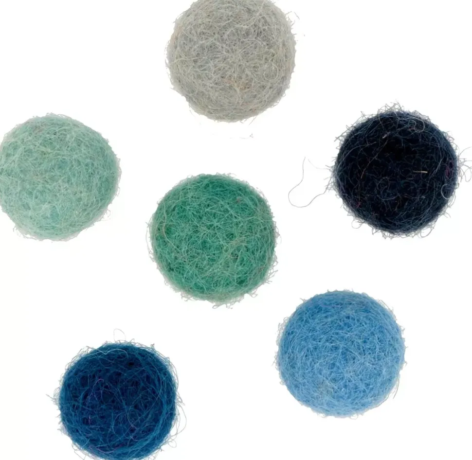 Set 30 Pompones De Lana Afieltrada Azules Artemio 1,5cm