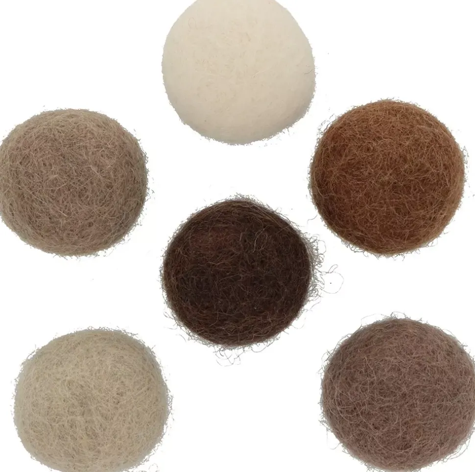 Set 12 Pompones De Lana Afieltrada Marrones Artemio 2,5cm
