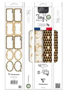 Set 2 rollos Papel de Regalo Tiny Rolls Navidad Blanco y Negro Clairefontaine