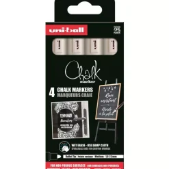 Set 4 Rotuladores blancos PWE5M Uni Chalk Posca