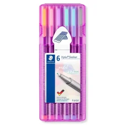 Set 6 Rotuladores Calibrados pastel Triplus Fineliner Staedtler