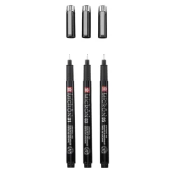 Set 3 rotuladores calibrados Pigma Micron Black Edition Sakura