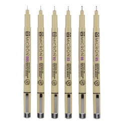Set 4+2 rotuladores calibrados Sakura Pigma Micron