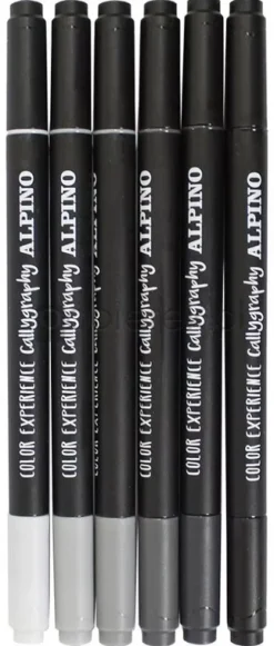 Set 6 Rotuladores Caligrafía Doble Punta Color Experience Alpino