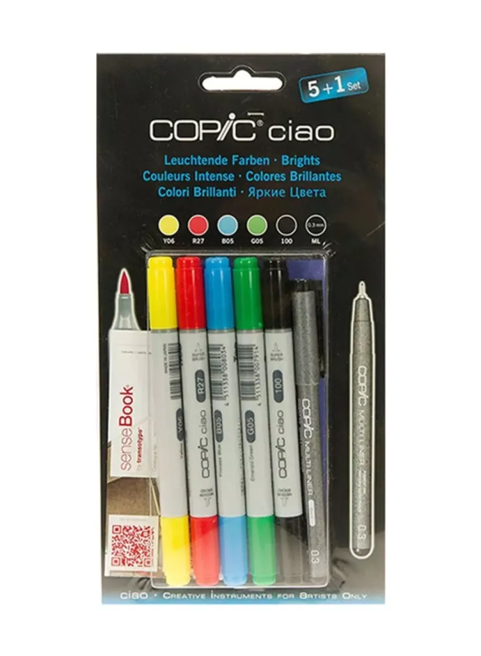 Set 5+1 rotuladores Colores Brillantes Copic Ciao