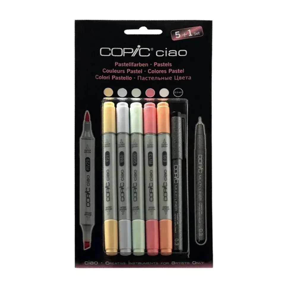 Set 5+1 rotuladores Colores Pastel Copic Ciao