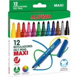 Set 12 rotuladores colores surtidos Maxi Alpino