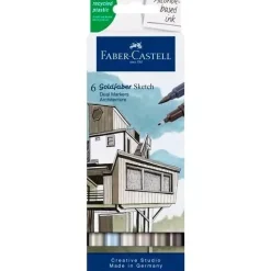 Set 6 Rotuladores Doble Punta Architecture Goldfaber Sketch Faber-Castell