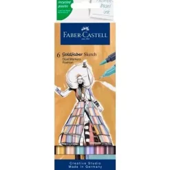 Set 6 Rotuladores Doble Punta Fashion Goldfaber Sketch Faber-Castell