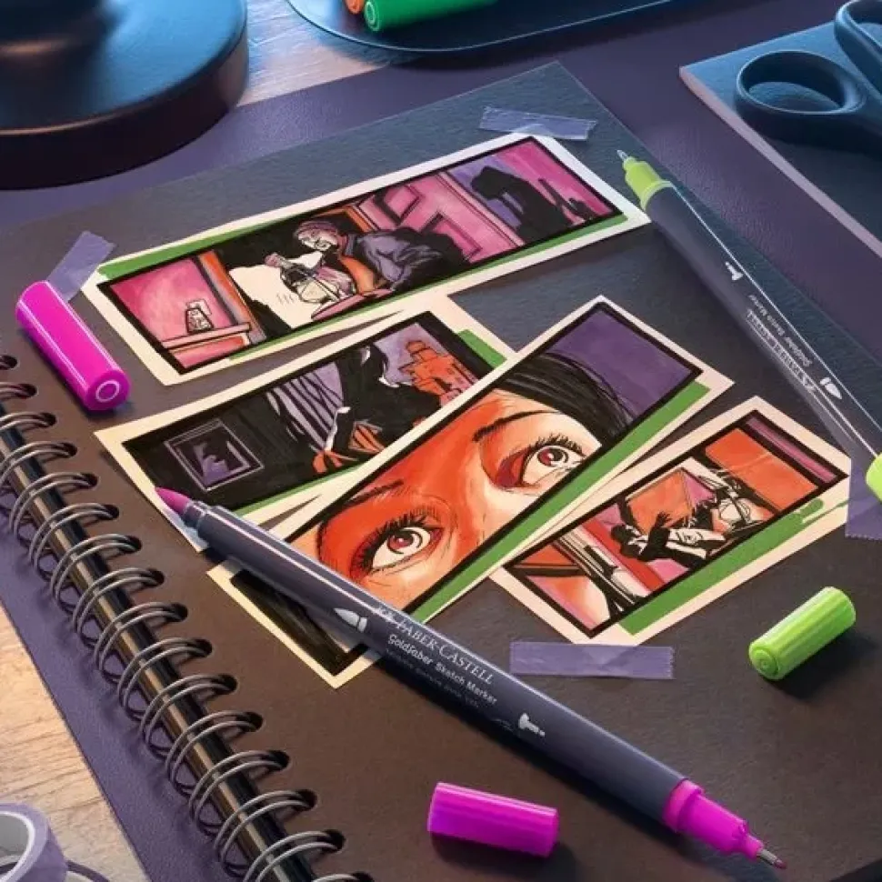 Set 6 Rotuladores Doble Punta Fashion Goldfaber Sketch Faber-Castell