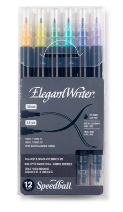Set 12 rotuladores doble punta ElegantWriter Speedball