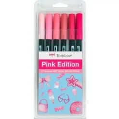 Set 6 rotuladores Dual Brush Pink Edition Tombow