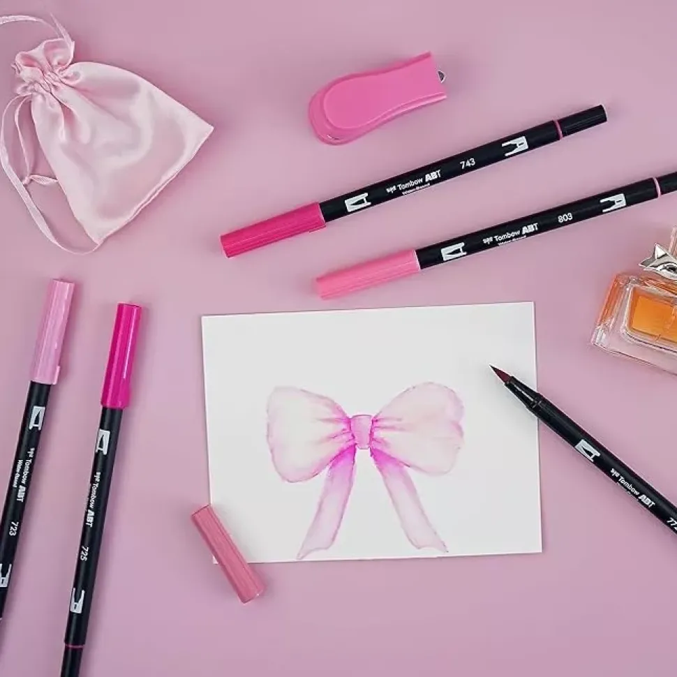 Set 6 rotuladores Dual Brush Pink Edition Tombow