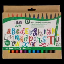Set 12 rotuladores Dual Tip colores surtidos Titan