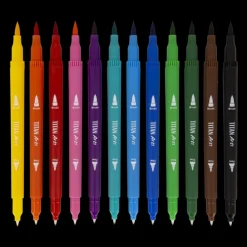 Set 12 rotuladores Dual Tip colores surtidos Titan