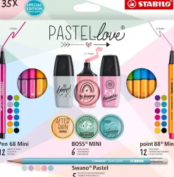 Set 35 Rotuladores Edición Especial Mini World STABILO PastelLove