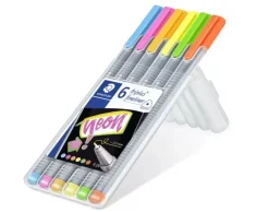 Set 6 Rotuladores Fineliner Neón Triplus Staedtler