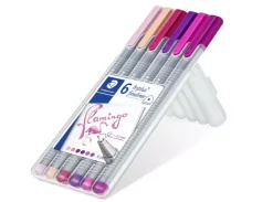 Set 6 Rotuladores Fineliner Flamingo Triplus Staedtler