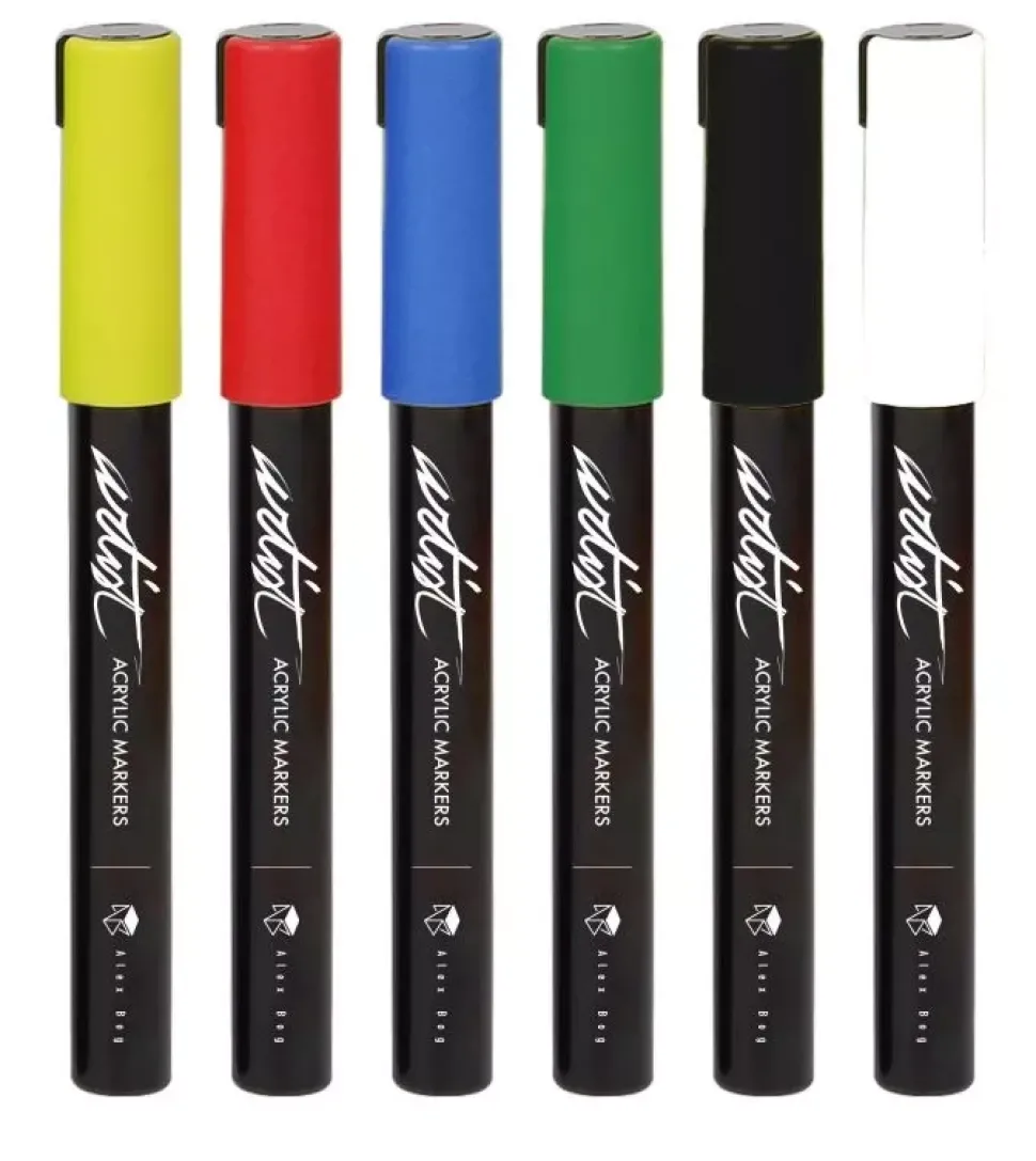 Set 6 Rotuladores Gama Artist Acrílicos Alex Bog