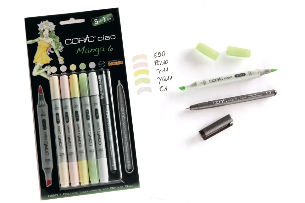 Set 5+1 rotuladores Manga #06 Copic Ciao