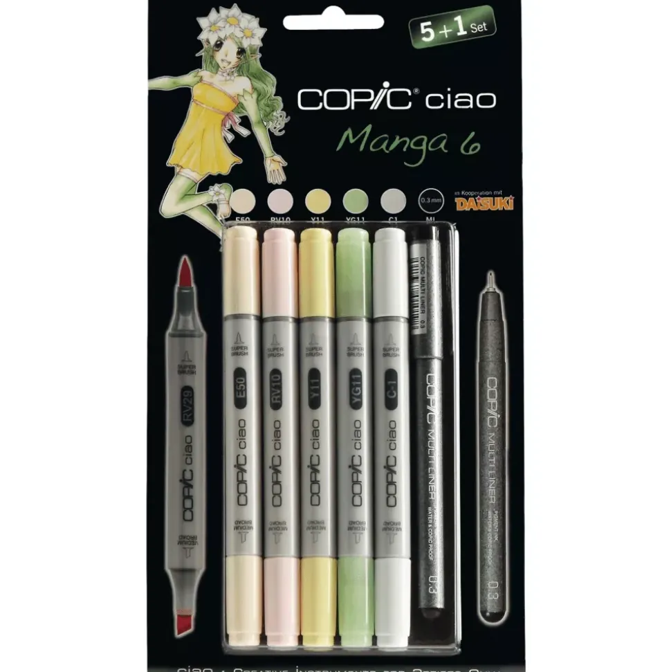 Set 5+1 rotuladores Manga #06 Copic Ciao