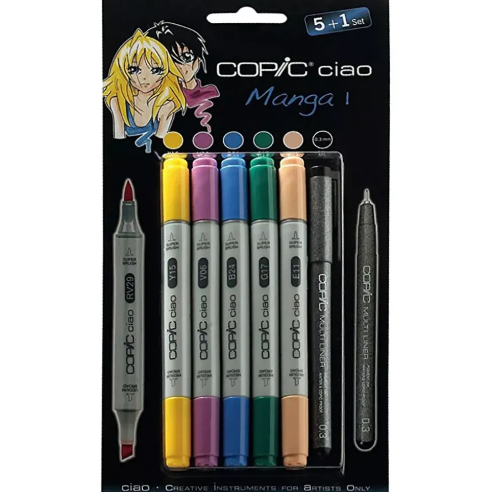 Set 5+1 rotuladores Manga #01 Copic Ciao