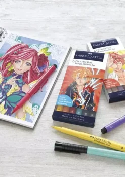Set 6 rotuladores Manga Shônen Pitt Artist Pen Faber-Castell