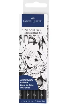Set 4 rotuladores Manga XS-SC Pitt Artist Pen Faber-Castell
