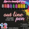 Set 12 Rotuladores Outliner Bicolor Neón Pastel Alex Bog