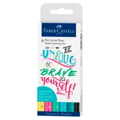 Set 6 rotuladores Pastel Pitt Artist Pen Hand Lettering Faber-Castell