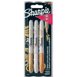 Set 3 Rotuladores Permanentes Metálicos Punta Fina Sharpie