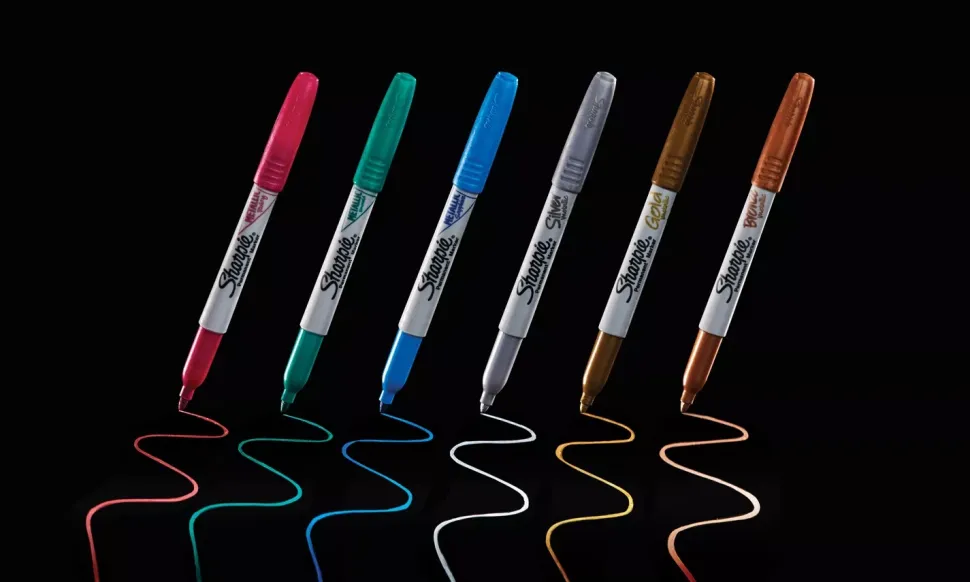 Set 3 Rotuladores Permanentes Metálicos Punta Fina Sharpie