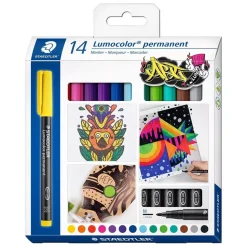 Set 14 Rotuladores permanentes surtidos M Lumocolor Staedtler 1mm
