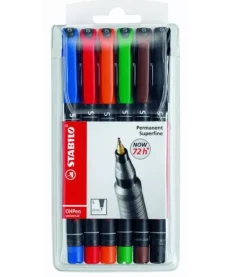Set 6 Rotuladores Permanentes STABILO OHPen Universal Punta Superfina