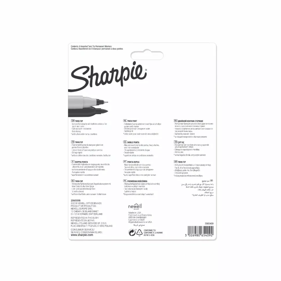 Set 8 Rotuladores Permanentes Doble Punta Sharpie