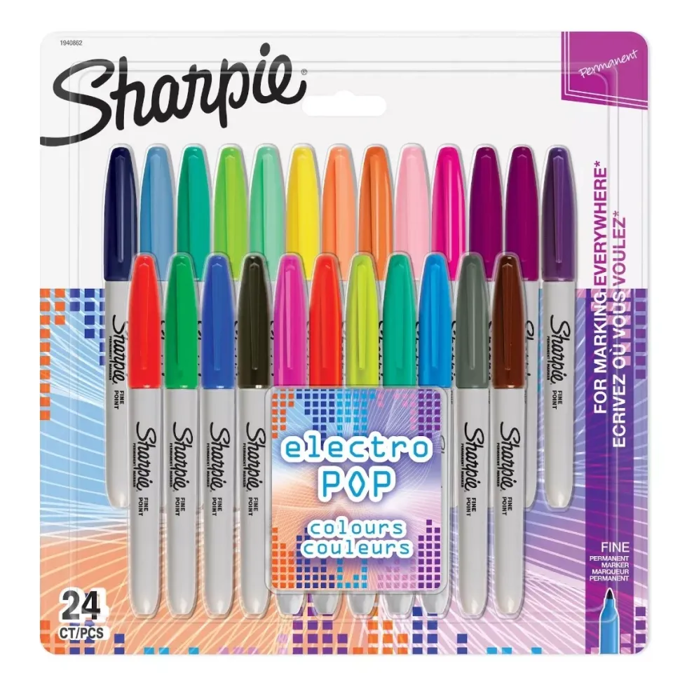Set 24 Rotuladores Permanentes Punta Fina Electro Pop Sharpie