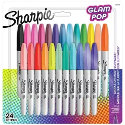Set 24 Rotuladores permanentes punta fina Glam Pop Sharpie 0,9mm