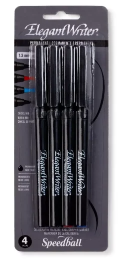 Set 4 rotuladores permanentes ElegantWriter Speedball