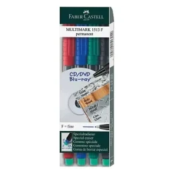 Set 4 Rotuladores Permanentes Fino Multimark Faber-Castell