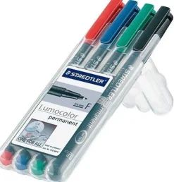 Set 4 rotuladores permanentes Lumocolor F Staedtler