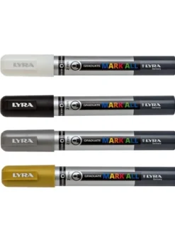 Set 4 rotuladores permanentes metalizados Mark All Lyra 2mm