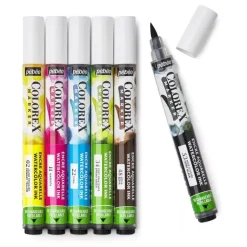 Set 6 Rotuladores pincel acuarelables Essentials Colorex Pebeo