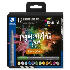 Set 12 Rotuladores pincel colores naturaleza Multi Ink Staedtler