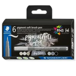 Set 6 Rotuladores pincel grises Multi Ink Staedtler
