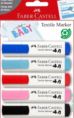 Set 5 Rotuladores Textil Baby Party Textile Marker Faber-Castell