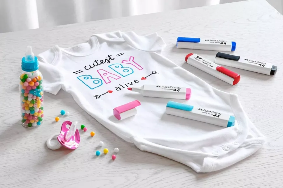 Set 5 Rotuladores Textil Baby Party Textile Marker Faber-Castell